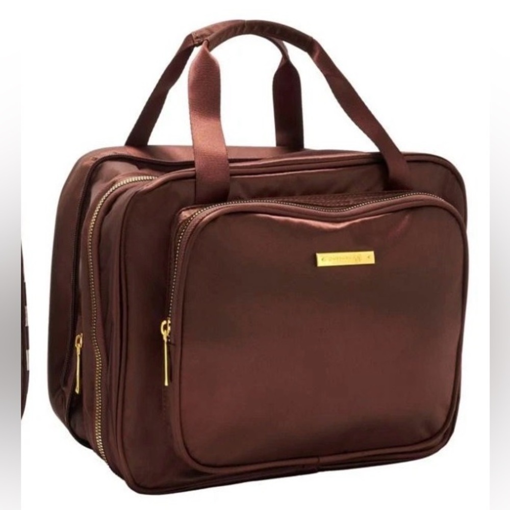 Joy Mangano Rich Brown Cosmetic Bag - Picture 1 of 4